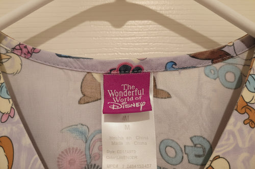 Disney Chip 'n Dale Women's Scrub Top – Lavender "Go Nuts!", Size M